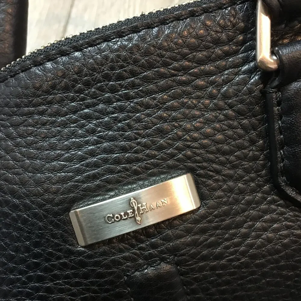 Cole Haan Black Pebbled Leather HandBag Tote Bag
